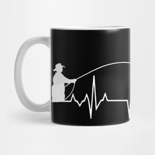 Fly Fishing Heartbeat Fish EKG Trout Fishing by TeeCreations Mug